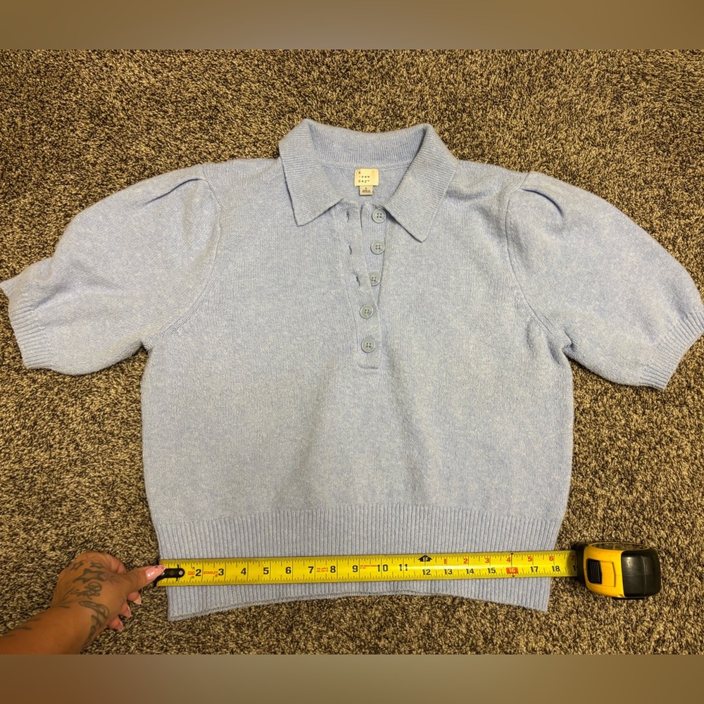 A New Day Short Sleeve Sweater with Puff Sleeves - Size L - Picture 6 of 7